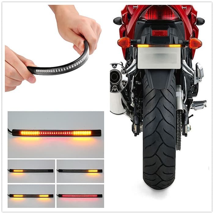 LED Lampu Rem Sein Tail Motor Fleksibel Stop UNIVERSAL KNIGHTRIDER