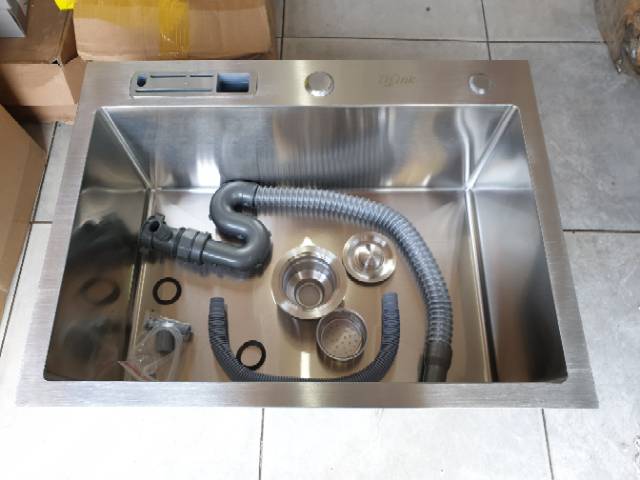 Bak cuci piring thsink stainless 304 tebal 60cmx45cm ada tempat pisau PROMO