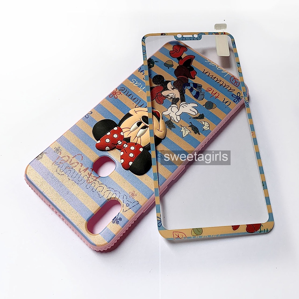 Casing Silikon Jelly Lucu dengan Antigores untuk Vivo V9  - Boneka Karakter Timbul - sweetacase.id - Softcase / COD / Casing Terbaru - Karakter Lucu - Casing Imut - Kesing Hits - Case Gemoy - Kesing - Aesthetic Stitch - Doraemon