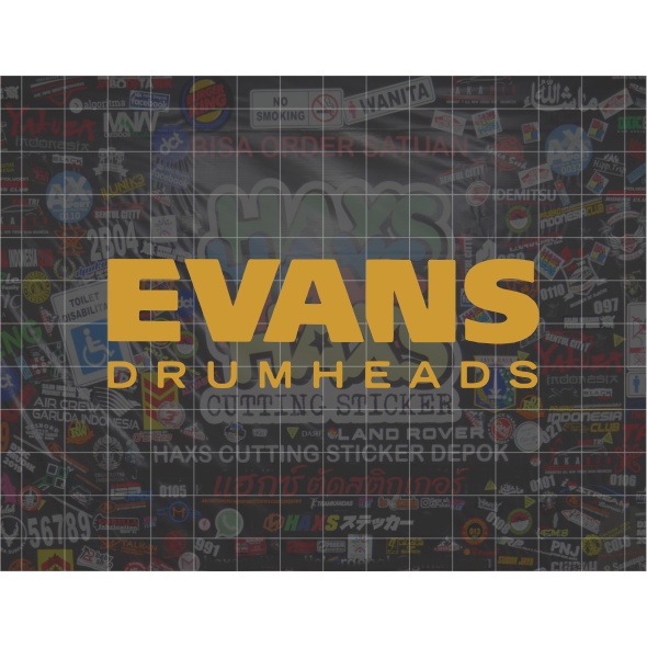 Cutting Sticker Evans Drumheads Ukuran 10 Cm