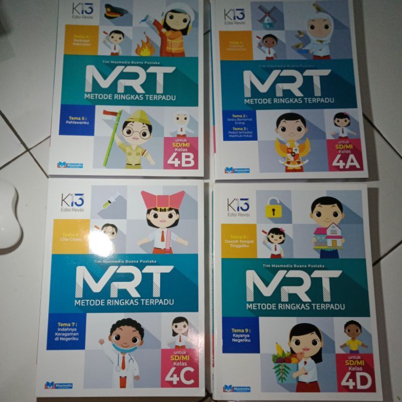 BUKU MRT SD KELAS 4 BARU 1 SET( 4BUKU) MASMEDIA