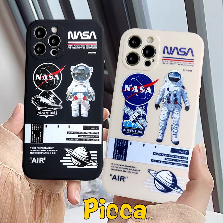 Case Infinix Hot 12i 12 11 10 9 Play Smart 4 5 6 Plus 12pro Hot 12 11 8 11s 9 20 20s 10t 10s 10Lite Note 11 12 G96 8 12 2023 Trendy Brand VAstronaut Nasa Space Couple Soft Sarung