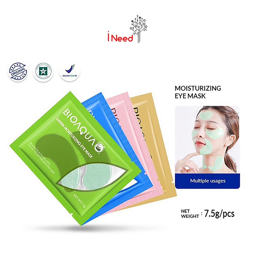 (INEED) BPOM BIOAQUA Eye Mask Moisturizing Masker Mata 7.5gr Memudarkan Kerutan Mata