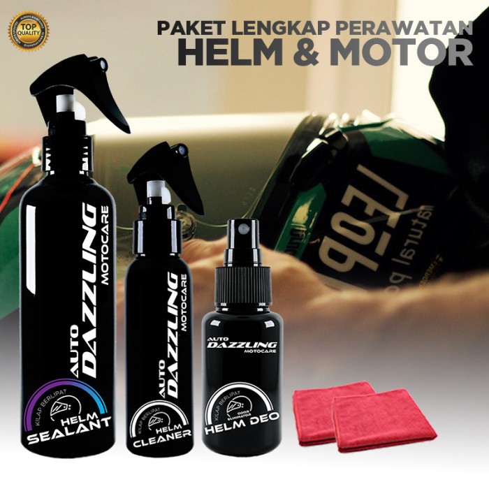 Pembersih Helm Doff Glossy Parfum Pewangi Helm Anti Bakteri Perawatan Helm Paket Lengkap