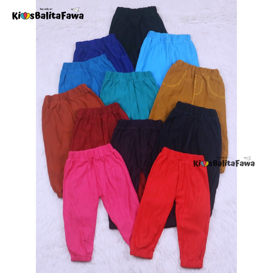 Jogger Bayi Uk 3-18 Bulan / Celana Pants Baby Anak Laki Perempuan Polos Murah Panjang Semi Jeans