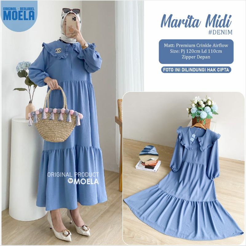 BISA COD MARITA MIDI DRESS ORI BY MOELA