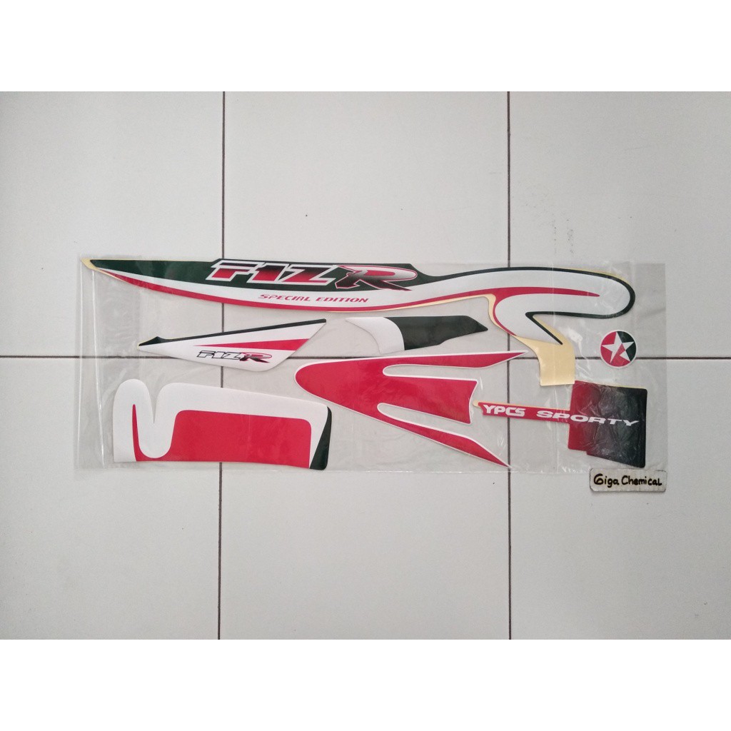 Striping Sticker Lis Yamaha Fiz R Caltex 2002 Hijau Merah