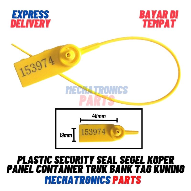 [DEV-9203] PLASTIC SECURITY SEAL SEGEL KOPER PANEL CONTAINER TRUK BANK TAG KUNING