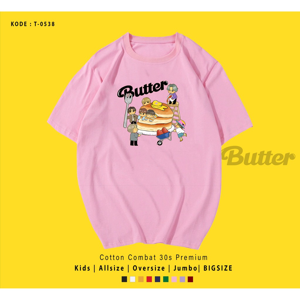 T0538  T-SHIRT / KAOS UNISEX / TUMBLR TEE / REAL PICTURE KPOP BTS BUTTER PANCAKE / IMPORT / ARMY