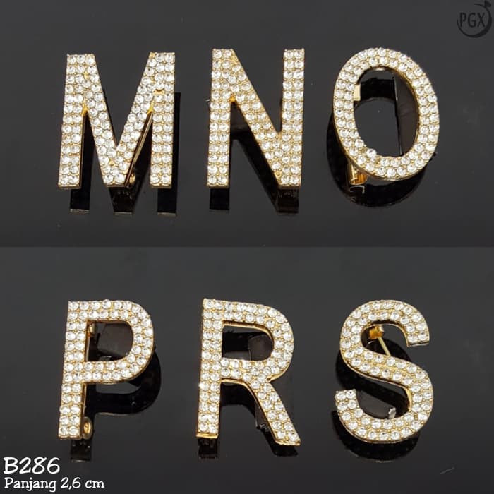 Bros Huruf Inisial Nama Aksesoris Hijab Jilbab - B286