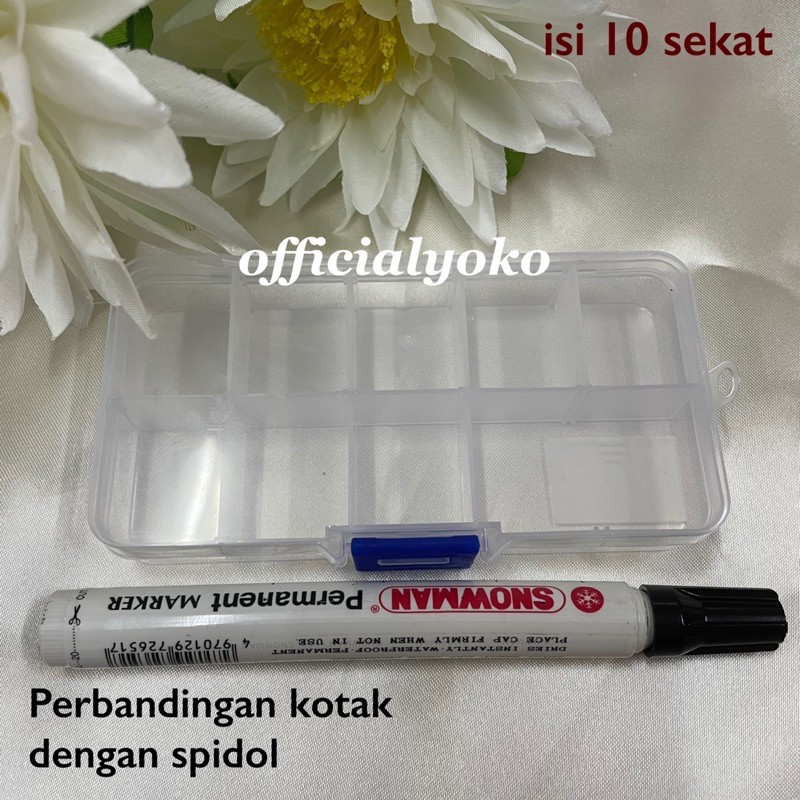 Kotak Aksesoris / Storage Box isi 10 sekat (ukuran ada di gambar)