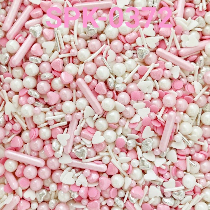 

SPK-0372 SPRINKLES SPRINGKEL 1KG PUTIH PINK LOVE HATI VALENTINE PROMO TERBARU