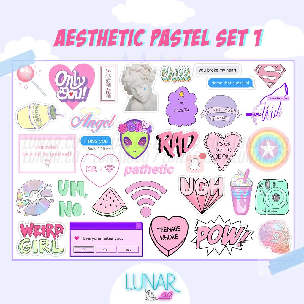 28 Galeri Stiker  Aesthetic  Terkini Lokerstiker