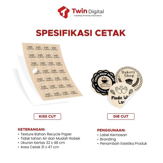 

Custom Stiker Kraft Label Kemasan Produk - Sticker Kraft Bulat Satuan twindig11 Berkualitas