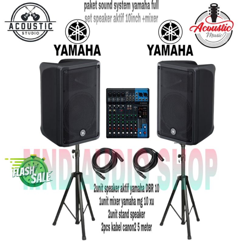 paket sound system yamaha full set +mixer mg 10xu original full