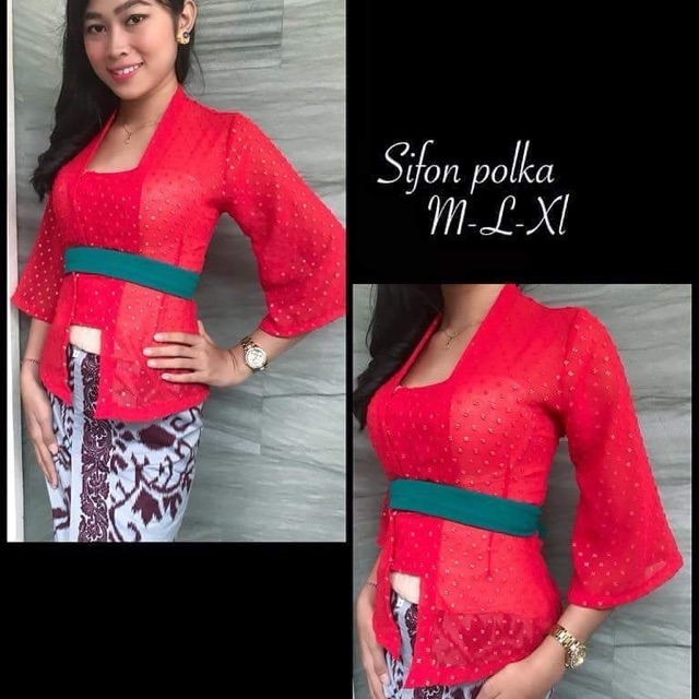 Set kebaya jadi sifon polka