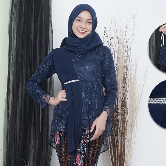 ATASAN KEBAYA TUNIK / TUNIK TULLE / KEBAYA MODERN AURORA SELENDANG ANEKA WARNA