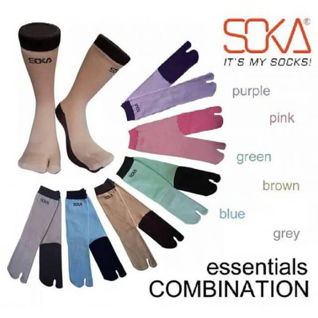  KAOS  KAKI  SOKA ESSENTIALS KOMBINASI TAPAK  HITAM Shopee 