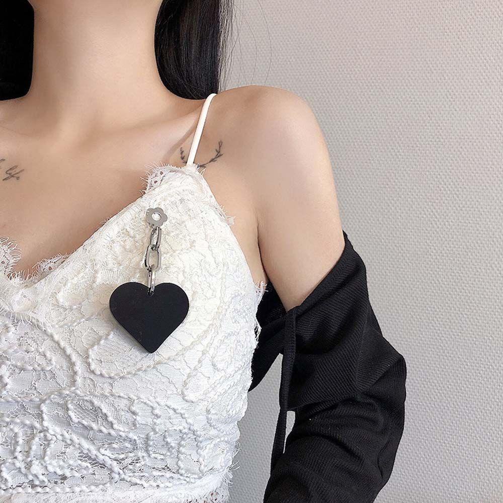 Agustina Cinta Hati Bros Setelan Dekorasi Retro Wanita Perempuan Perhiasan Paduan Tidak Teratur Gaya Korea Bros