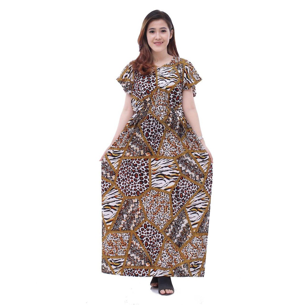 Longdress Manohara LEOPARD - Daster Busui Resleting PREMIUM