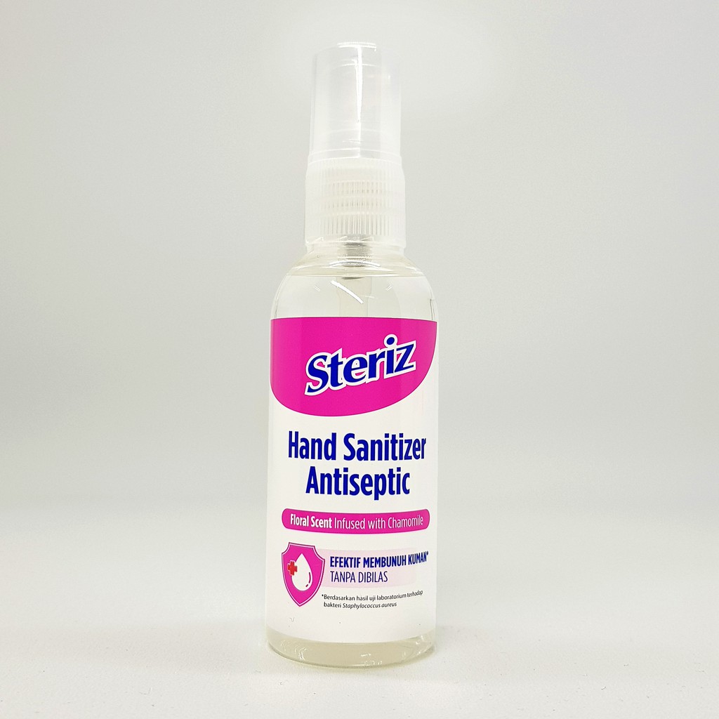 STERIZ Hand Sanitizer Antiseptic Floral Scent 60ml Pembersih Tangan Cair Membunuh Kuman dan Bakteri Tanpa Perlu Dibilas