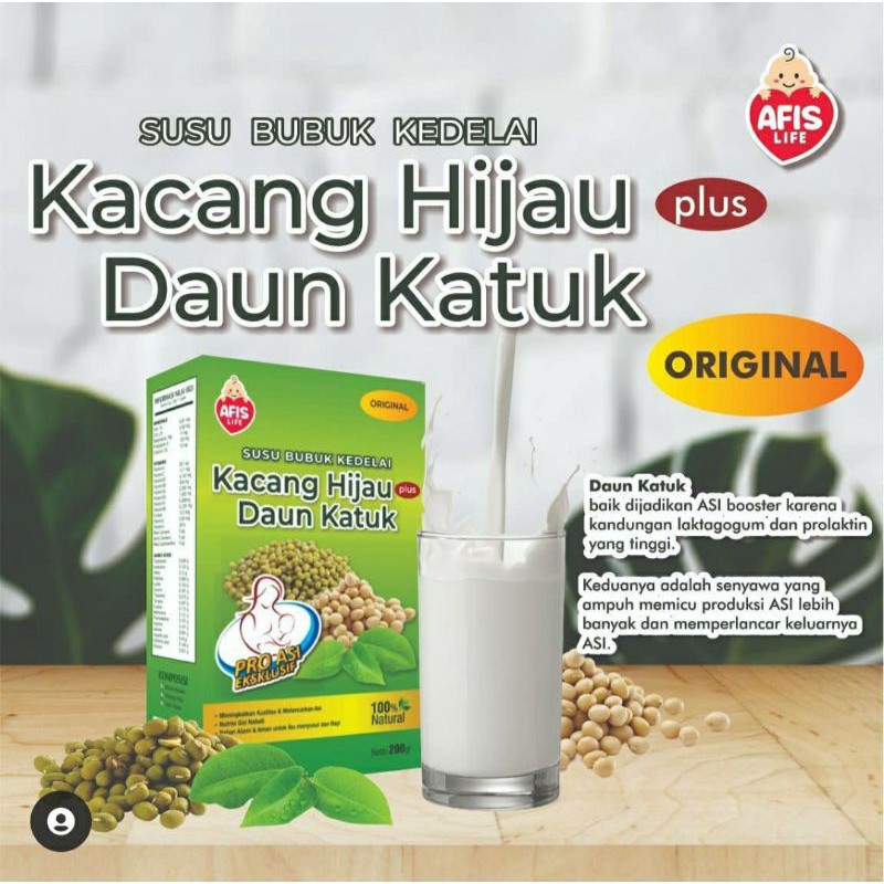 Afis kedelai susu kacang hijau 200 gr/ Pelancar ASI