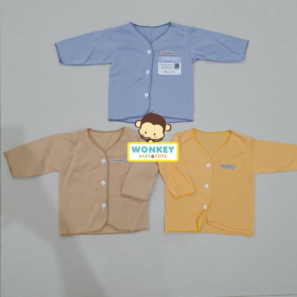 Baju Bayi Newborn Pastel Gradasi / Baju Bayi Panjang / Baju Bayi Pendek / Baju Bayi Kutung / Buntung 0-3 Bulan Boboko / Andreatex-Panjng GRD MUDA 1pcs