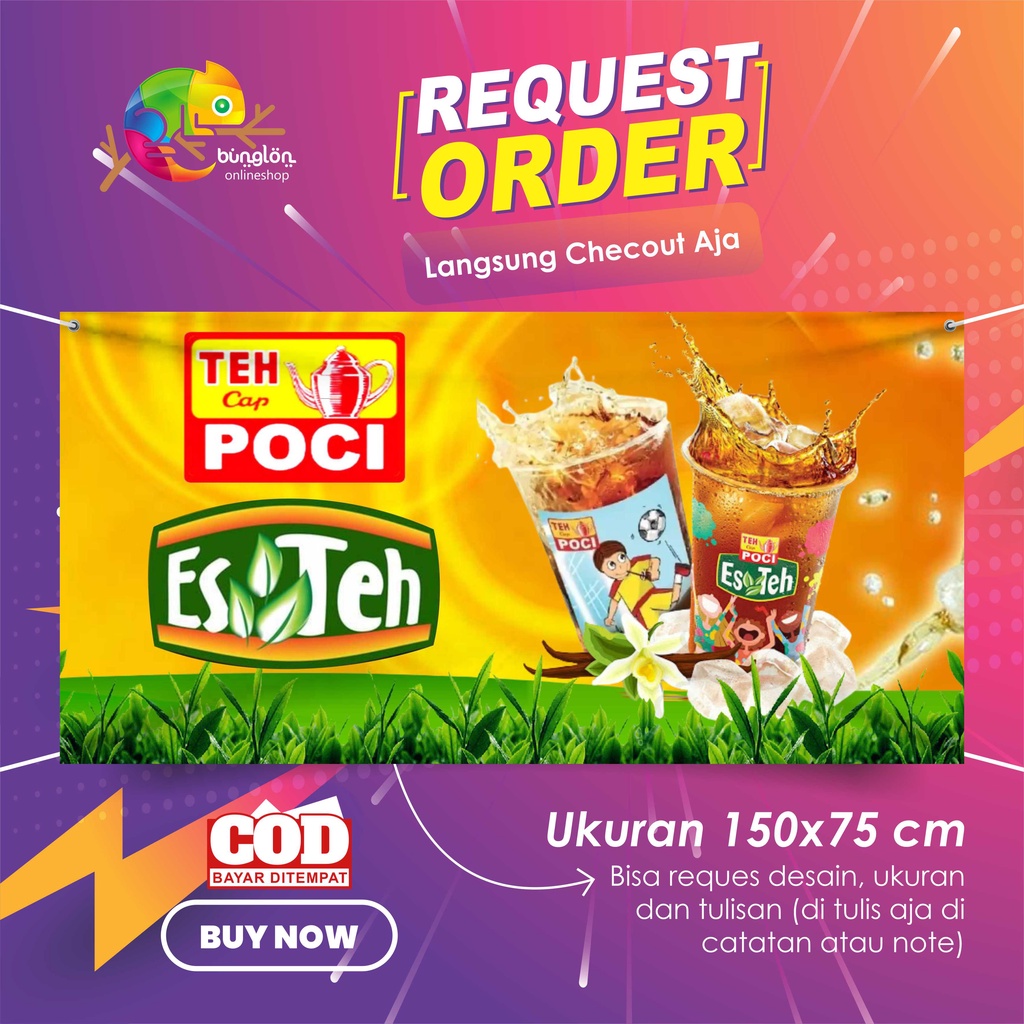 Jual Ukuran 150x75 Cm, Spanduk Banner Teh Poci | Shopee Indonesia
