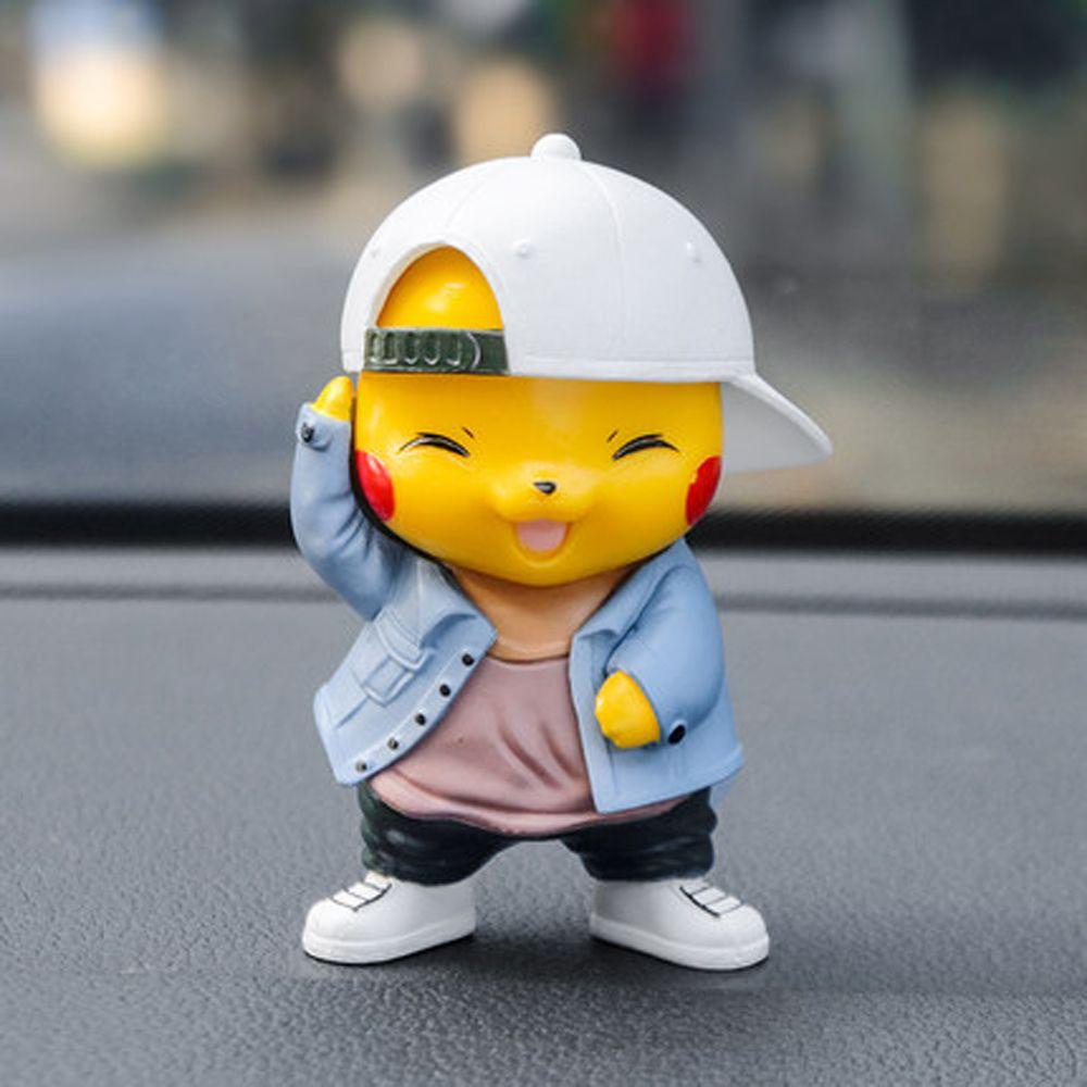 Hadiah Model Figure Pokemon Agustinina Untuk Anak 8cm Model Mainan Baju Denim PVC Pikachu