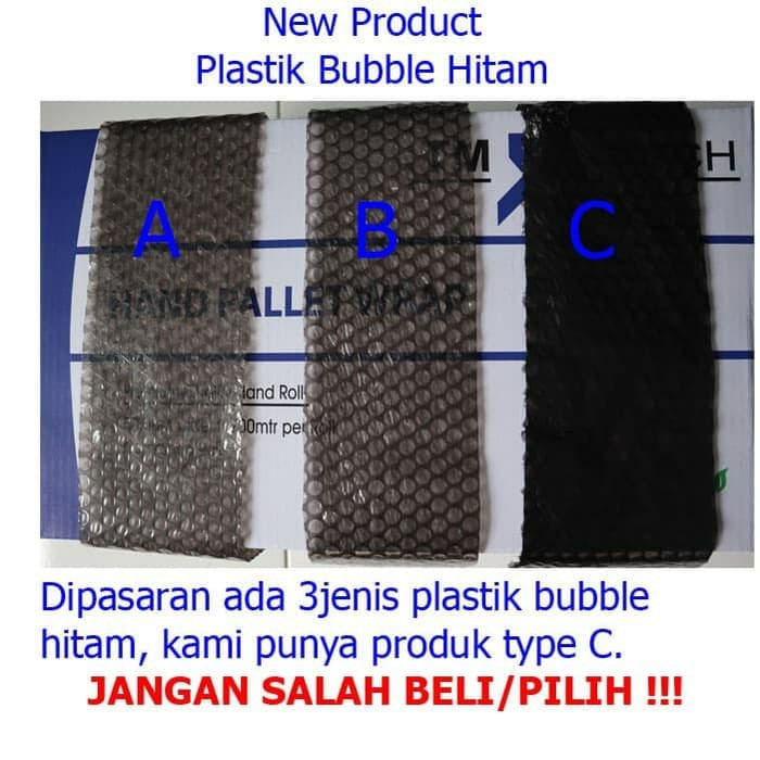 Central Ploso Bubble Wrap 125x100 cm warna Hitam Pekat Tidak Tembus Pandang Kualitas Bagus