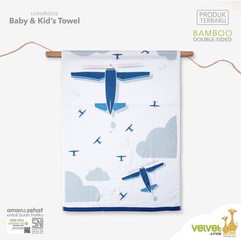 Ohanababy.id VELVET JUNIOR BABY & KID'S BAMBOO DOUBLE SIDED TOWEL / HANDUK BAYI-8
