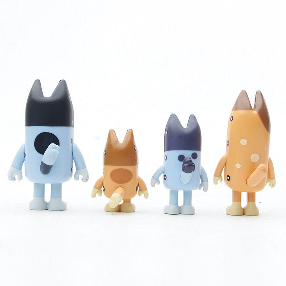 Top 8Pcs/Set Action Figure PVC Anime Mainan Bluey Friends Model Boneka Anjing