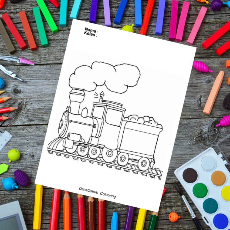 

Kertas Mewarnai Anak Tema Train / Kertas Gambar / Kertas Mewarnai Gambar (10 Lembar)