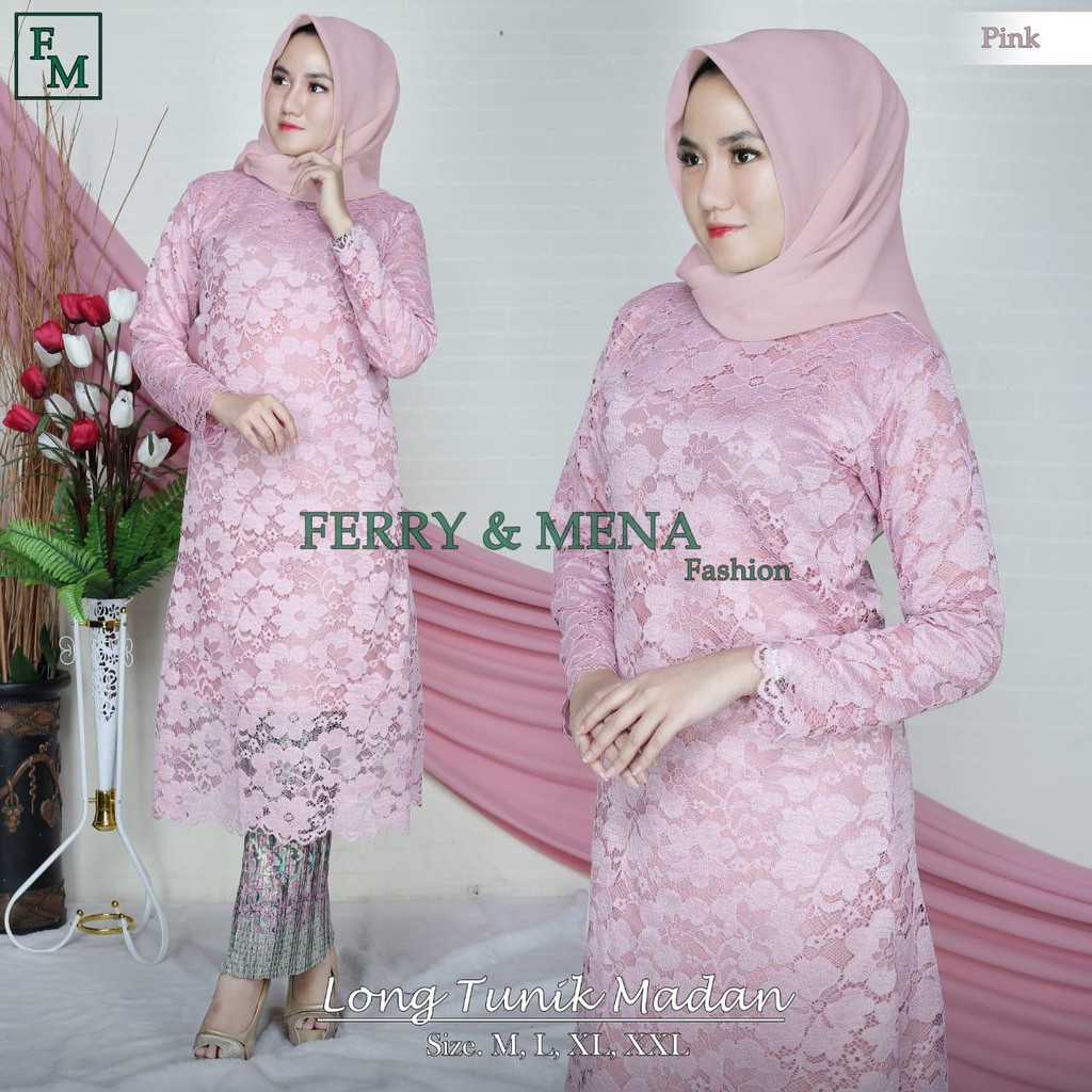 Kebaya Tunik Brokat Stelan Aneka Pilihan Warna