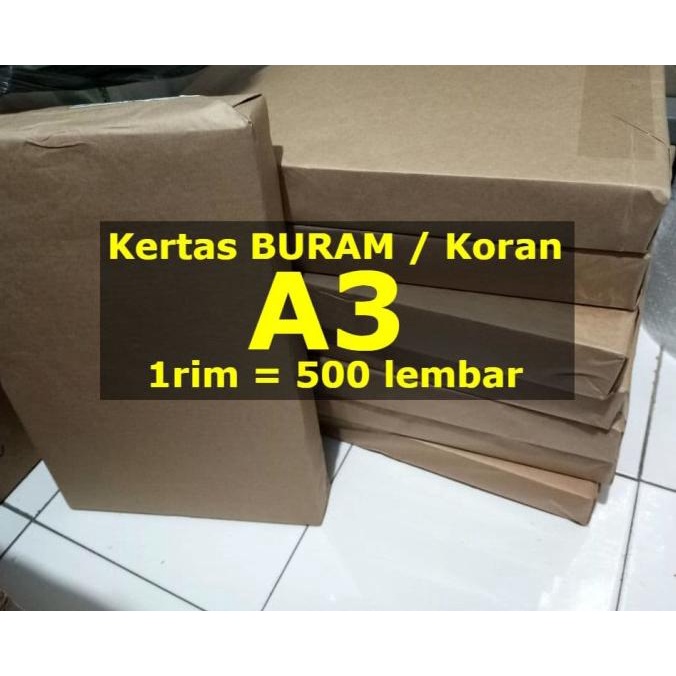 

A3 Kertas Buram Koran A 3 1 rim 500 Lembar Polos Star Seller Termurah