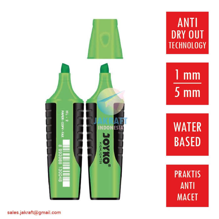 

Highlighter Stabilo Marker Warna (Hijau Green) JOYKO HL-2 High Lighter