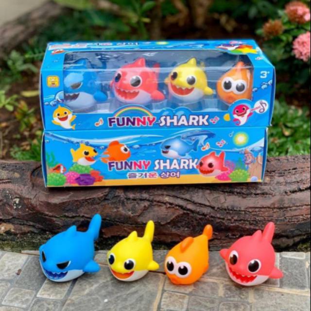 Mainan Anak Baby Shark 1 set isi 4 pcs atau Kado Mainan Anak Baby Shark