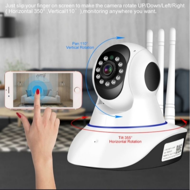 IP Cam CCTV Wireless Wifi 3 antena home security APP V380