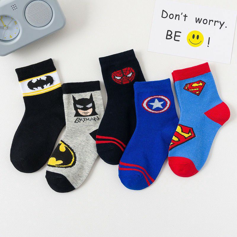 Kaos Kaki Anak Motif Super Hero 4-8 Tahun Bahan Katun Import Diatas Mata kaki