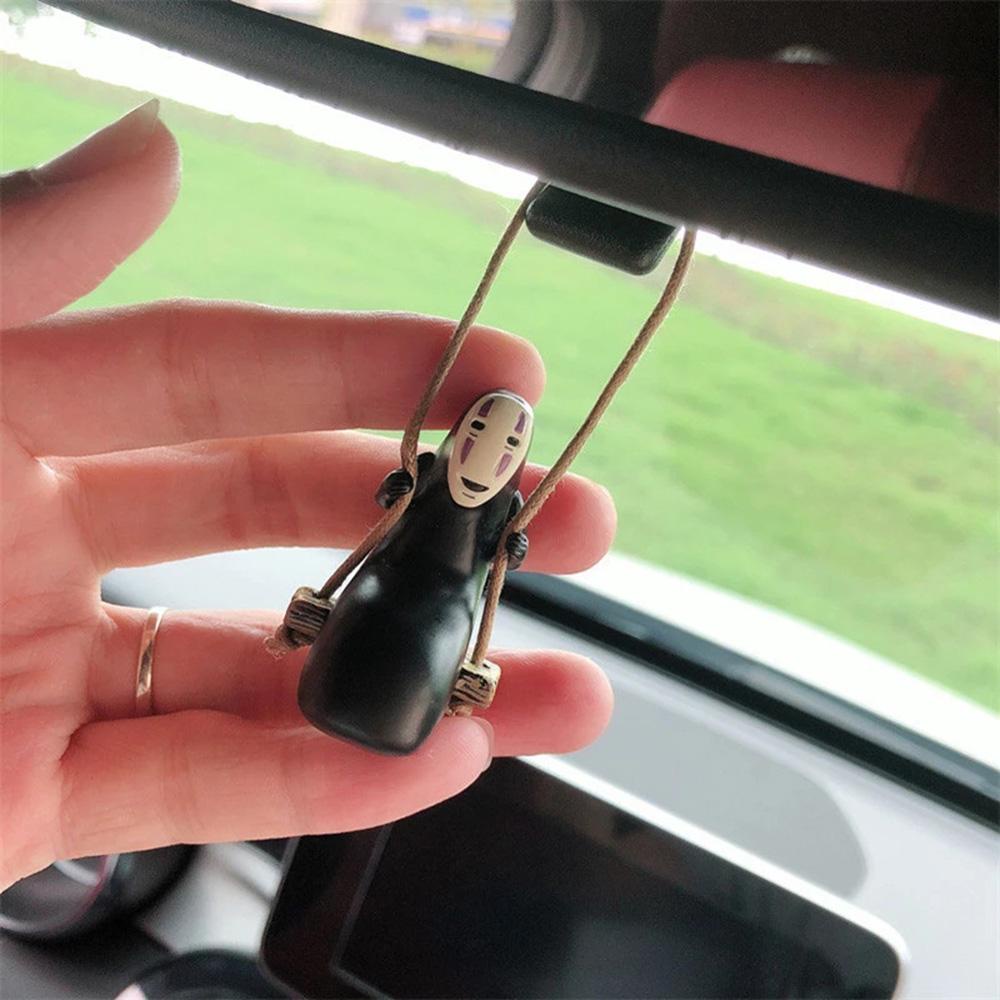 Lanfy Ornamen Mobil Hadiah Mainan Spirited Away Ada Wajah Man Spion Auto Dekorasi Anime Liontin