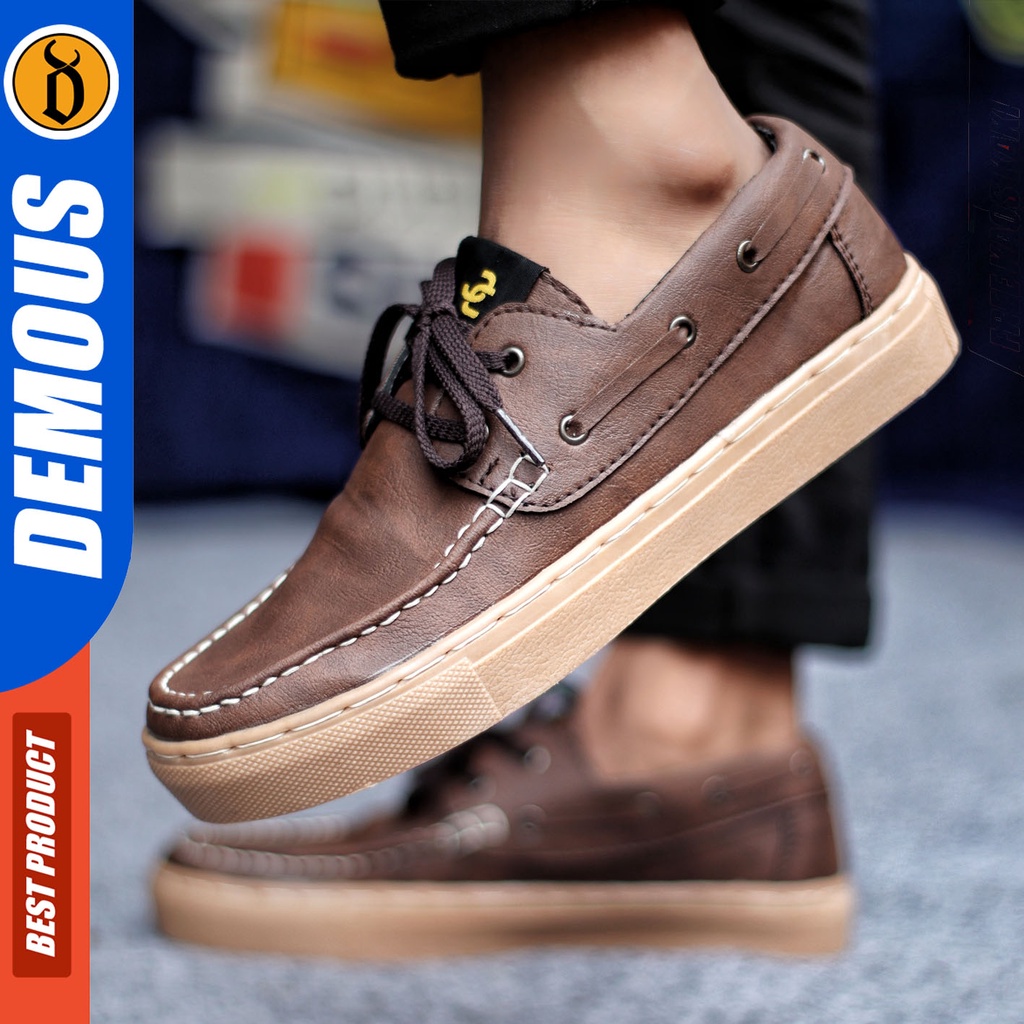 Sepatu Casual Pria Loafers Sepatu Hitam Coklat DEMOUS JIMZAP