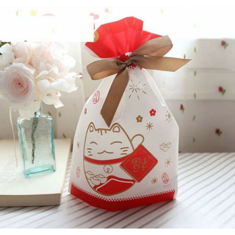 

5 PCS PLASTIK KANTONG PLASTIK KEMASAN KANTONG KADO KANTONG COOKIES GOODIE BAG MOTIF KUCING