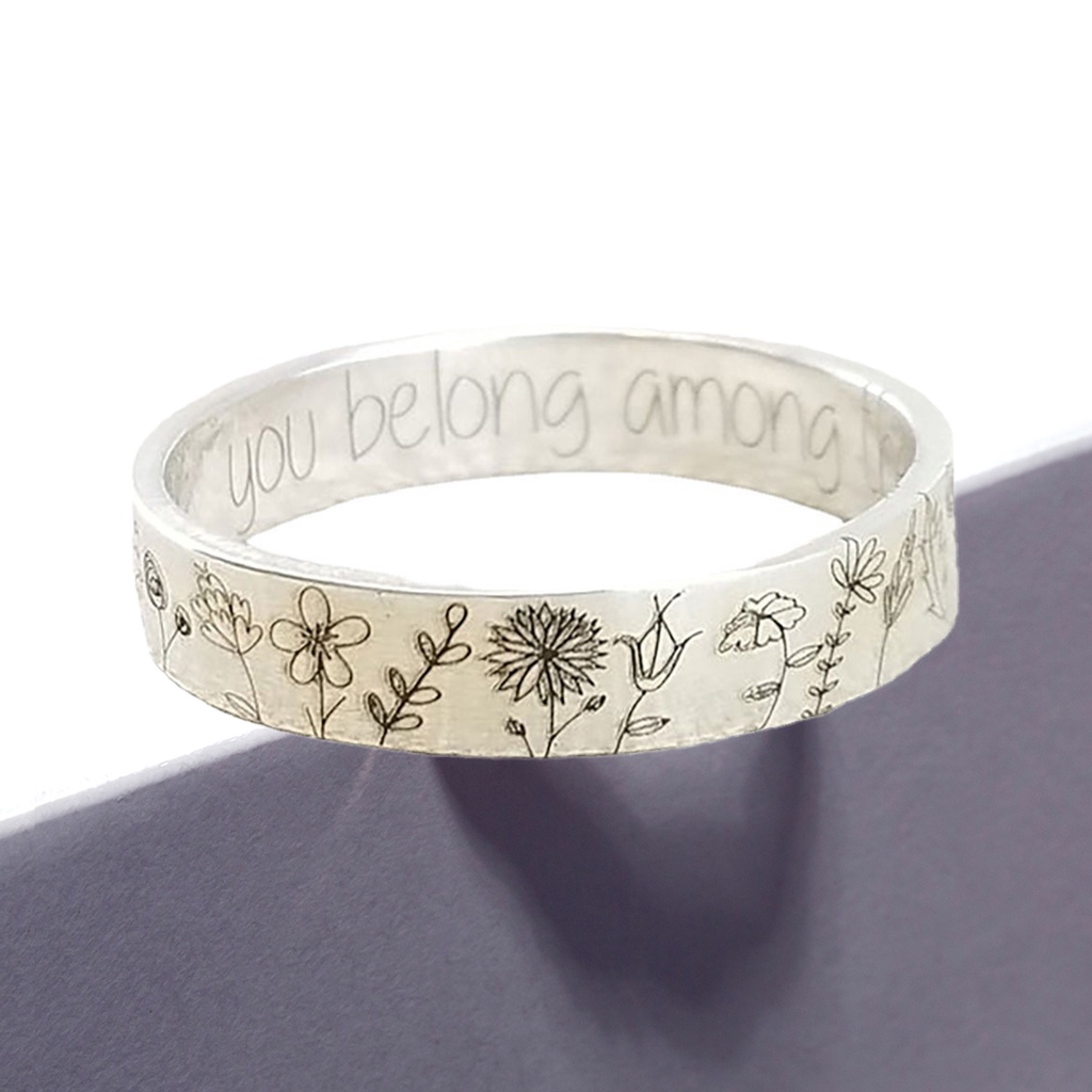 Hu Hu Hu Hu Hu Alat Bantu Pasang Kacamata♡ Cincin Bahan Alloy Motif Bunga Dandelion Untuk Kencan
