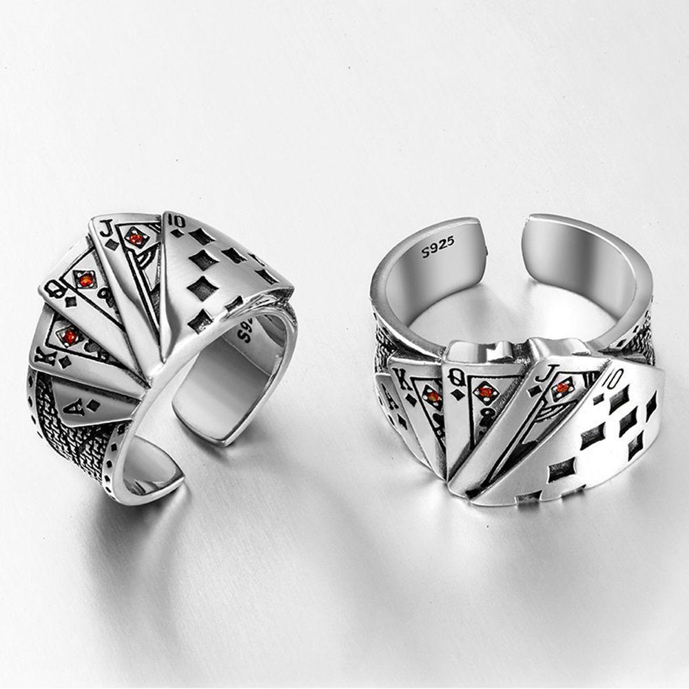 Mxbeauty Pria Cincin Hip-hop Kepribadian Pria Jari Cincin Gaya Korea Cincin Pria Geometris Logam Pria Pembukaan Cincin