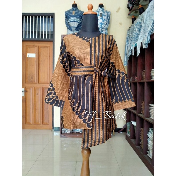 M-L-XL-XXL Batik wanita ASJ SA HRB026 Kenongo Kemeja Tosca Pendek-Seno genji