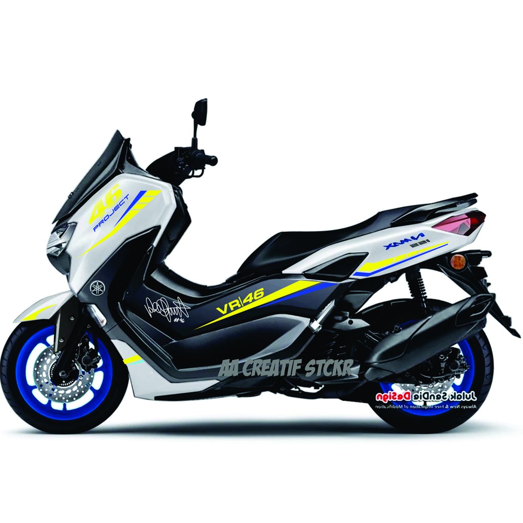 Cutting Sticker Strip Nmax 2020 Sun Mon Vr 46 Custom White