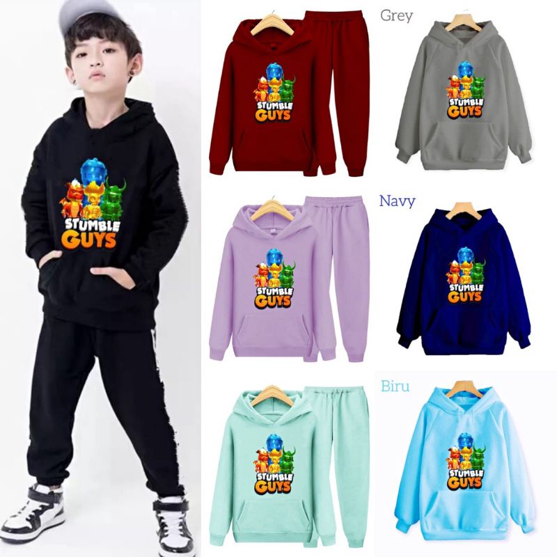 Jaket sweater Hoodie switer Stumble guys anak laki-laki cowok 1-12 tahun unisex distro murah import 