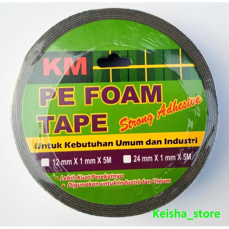 

KM Double Tape PE Foam - Strong Adhesive, 24 mm x 1mm x 5M