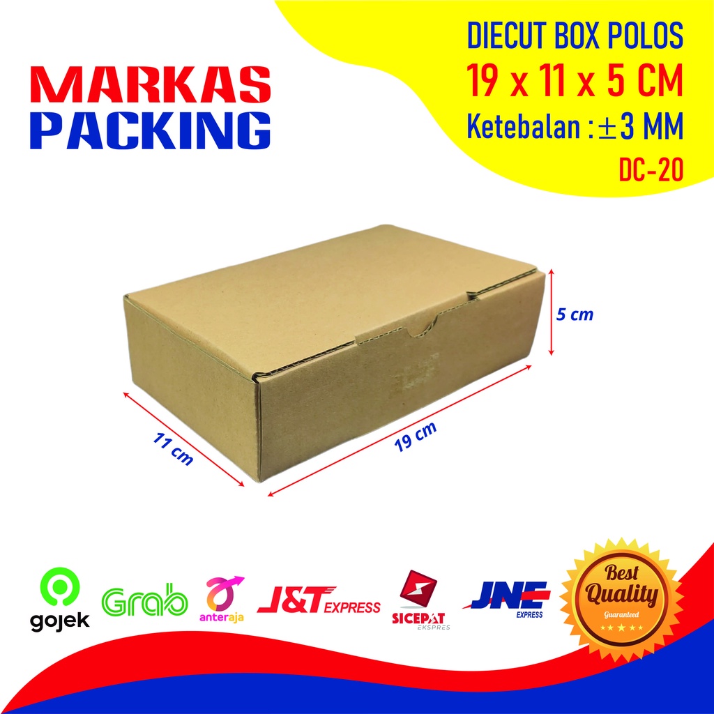 

Kardus Box Die Cut 19x11x5 CM Kotak Packing Kado Hampers Polos