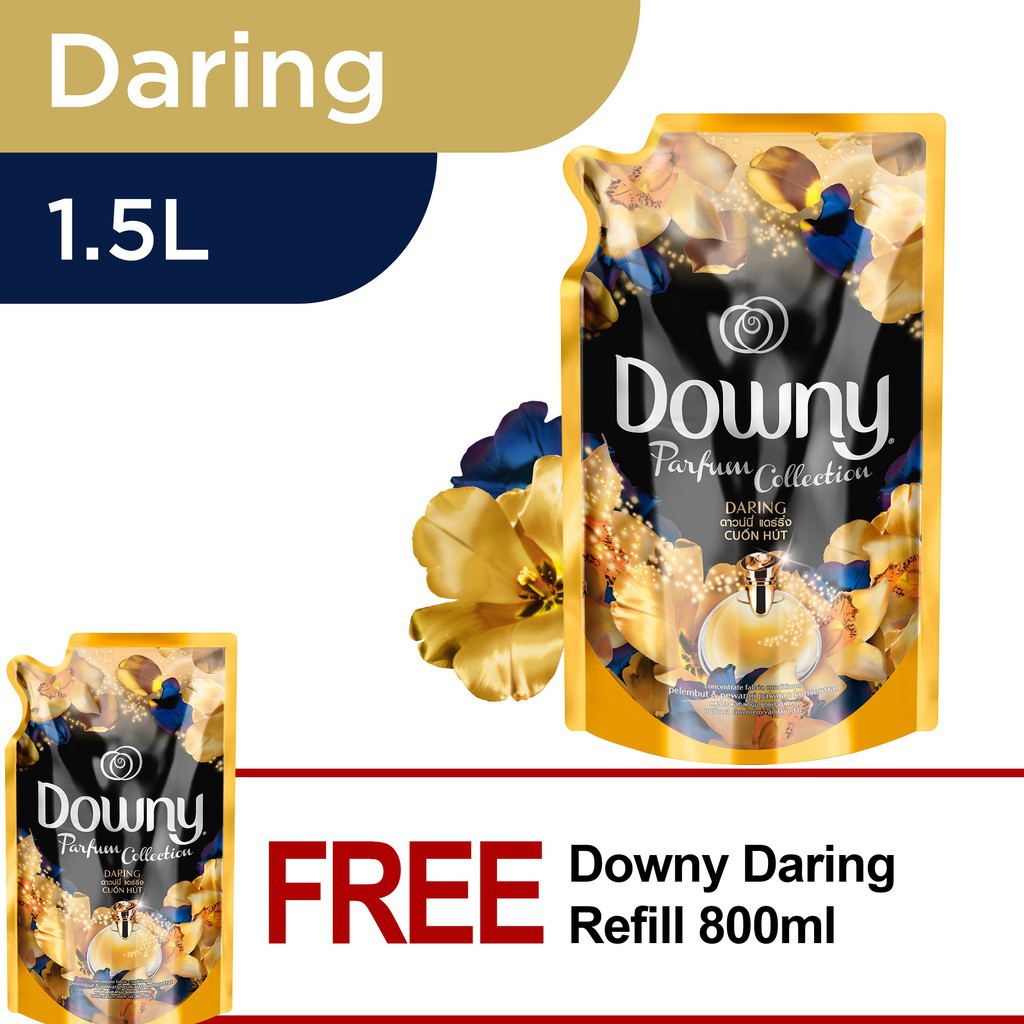 Downy Pelembut Pakaian Daring Refill 1.5L (FREE 800ml)